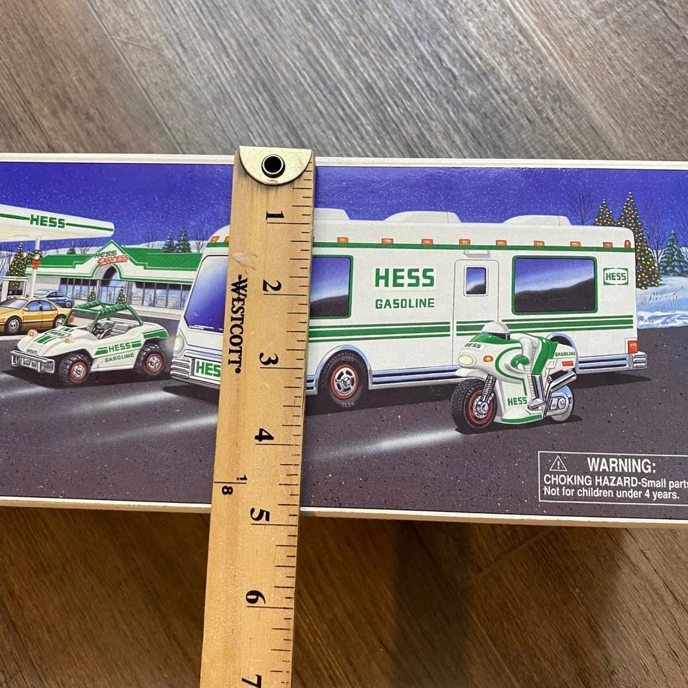 1998 Hess Recreation Van with Dune Buggy and Motorcycle Vintage Toy Set with Box